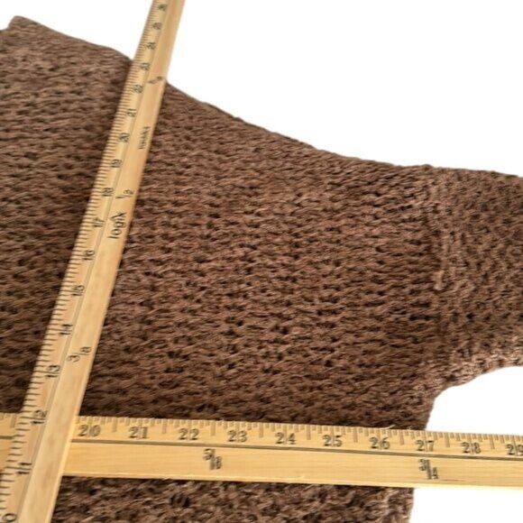 Time And Tru Brown V-Neck Loose Knit Sweater Size L (12-14) - Picture 7 of 7